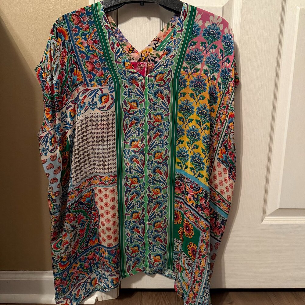 Johnny Was Diskana Alexandra Printed Blouse Size XS New